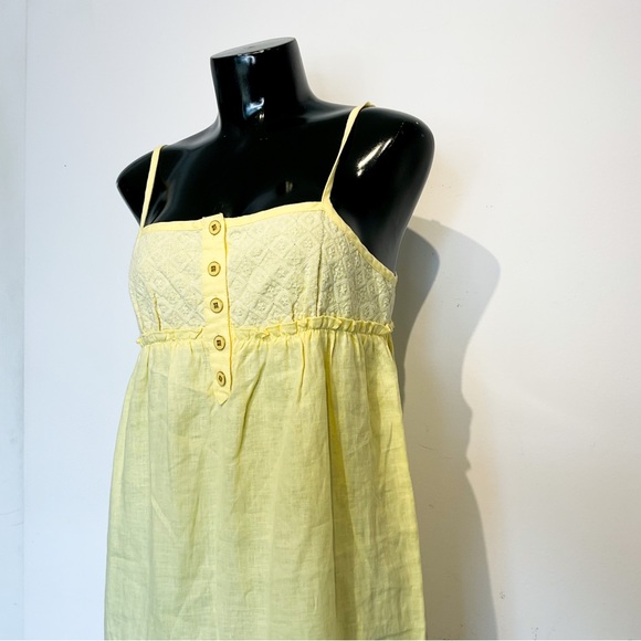 Juicy Couture Dresses & Skirts - 20. JUICY COUTURE Yellow Linen Baby Doll Dress Vintage Embroidered
